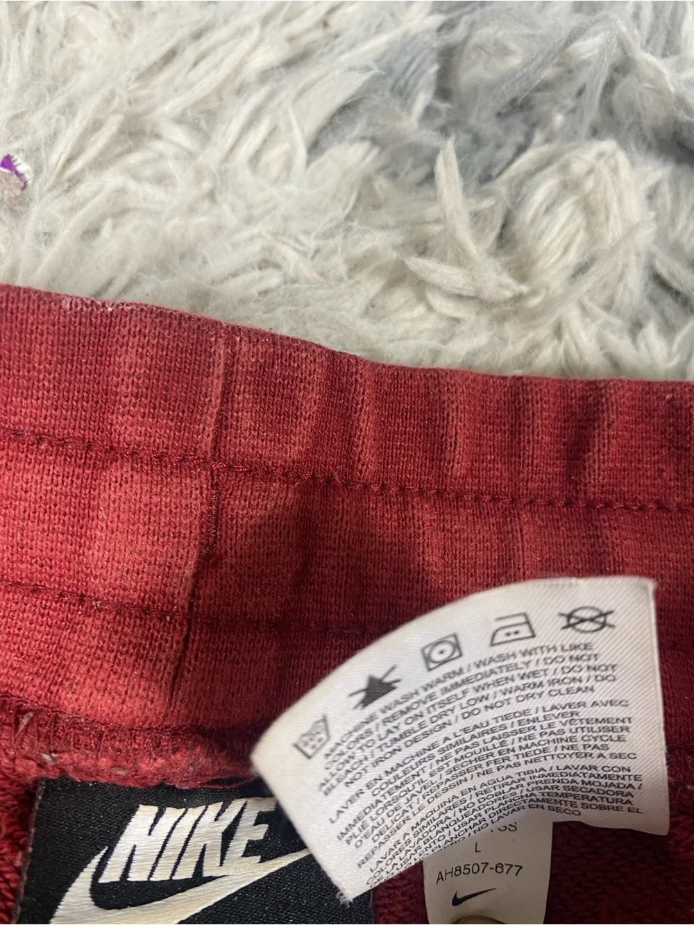 Nike Air Force 1 French Terry Jogger Pants Men L Red Orange